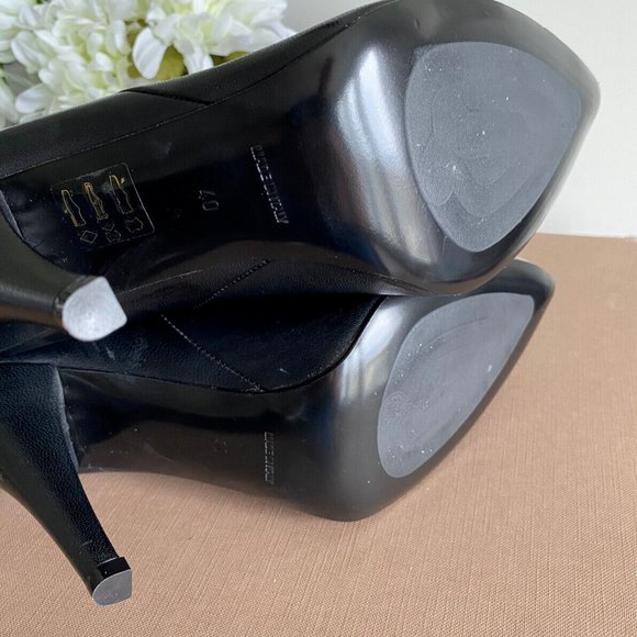 20% OFF BIANCA DI Black Leather Italy OTK High Heel Boots 40 EU - Picture 5 of 5